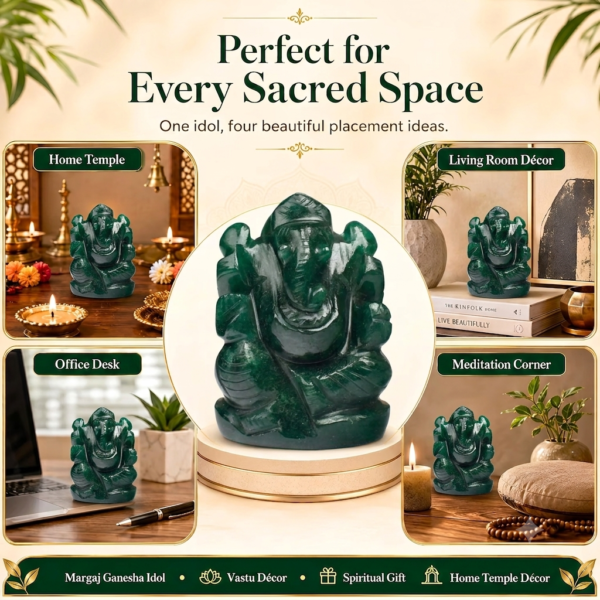 Natural Margaj Stone Ganesh Murti – Handcrafted Spiritual Idol Margaj Ganesh